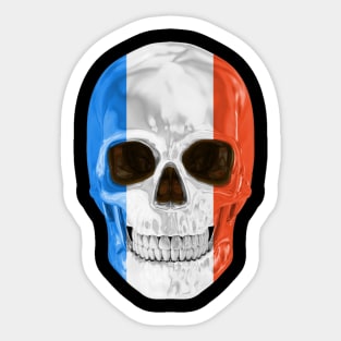 France Flag Skull - Gift for French With Roots From France Sticker